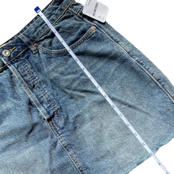 NWT Free People Denim Mini Skirt Cotton Button Fly 29 - Picture 7 of 7